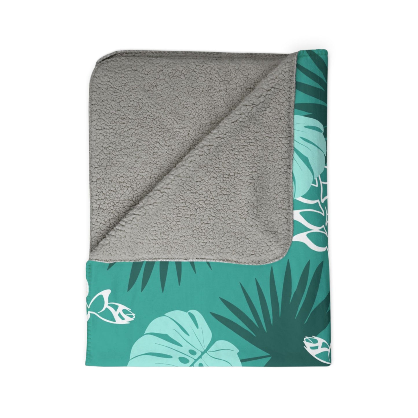 Tropical Teal Fleece Sherpa Blanket