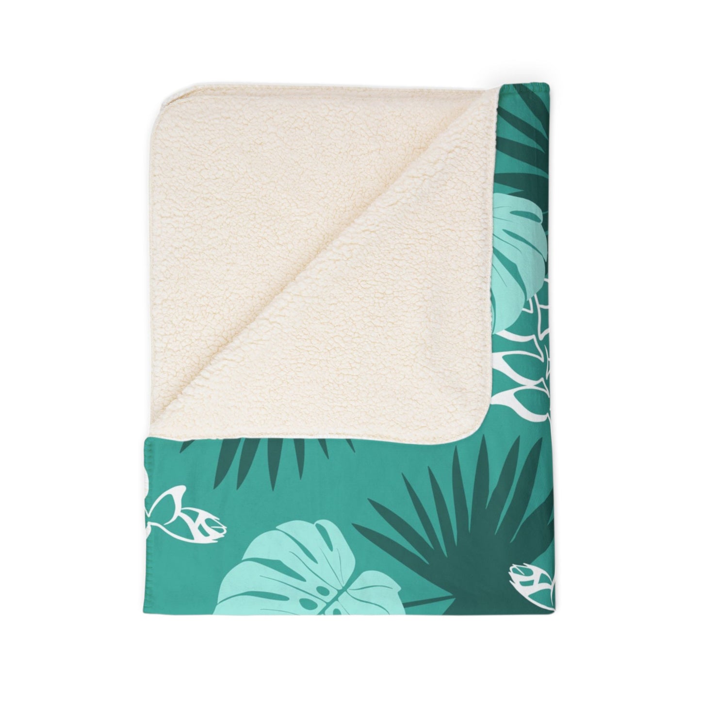 Tropical Teal Fleece Sherpa Blanket