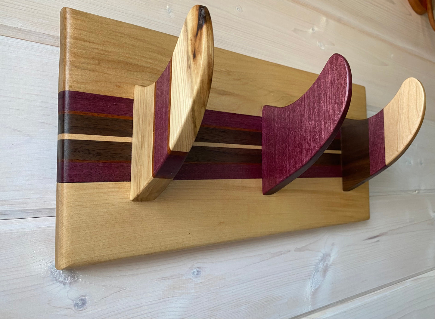 Hardwood Surfboard Fin Accessory Rack