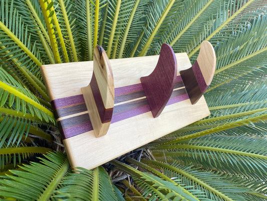 Hardwood Surfboard Fin Accessory Rack