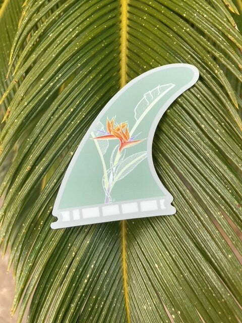 Surfboard Fin Bird of Paradise Sticker