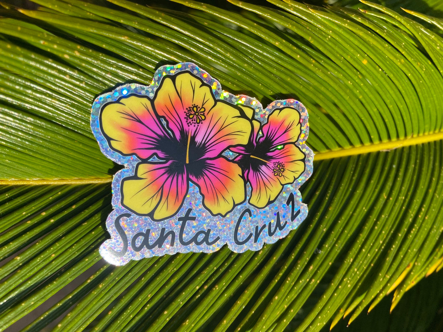 Hibiscus Glitter Sticker